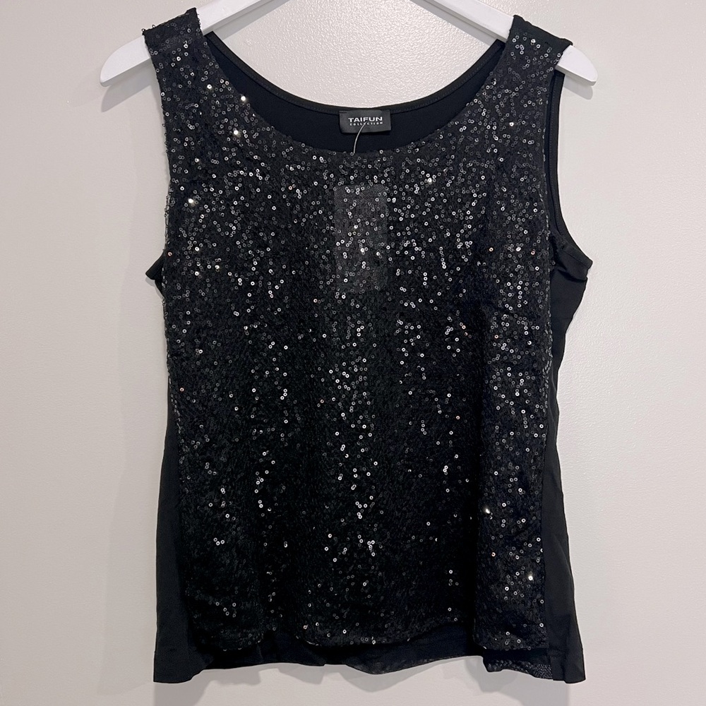 NEW WITH TAG Taifun Sleeveless Sequin Shirt Size 42 EURO (MSG for Measurements)